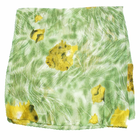 Chandigarh Green 100% Silk Scarf - Picture 3 of 3